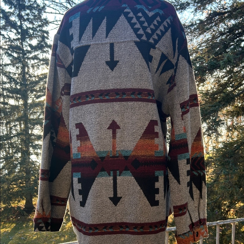 Tribal Patterned Button-Up Jacket - Picture 3 of 3